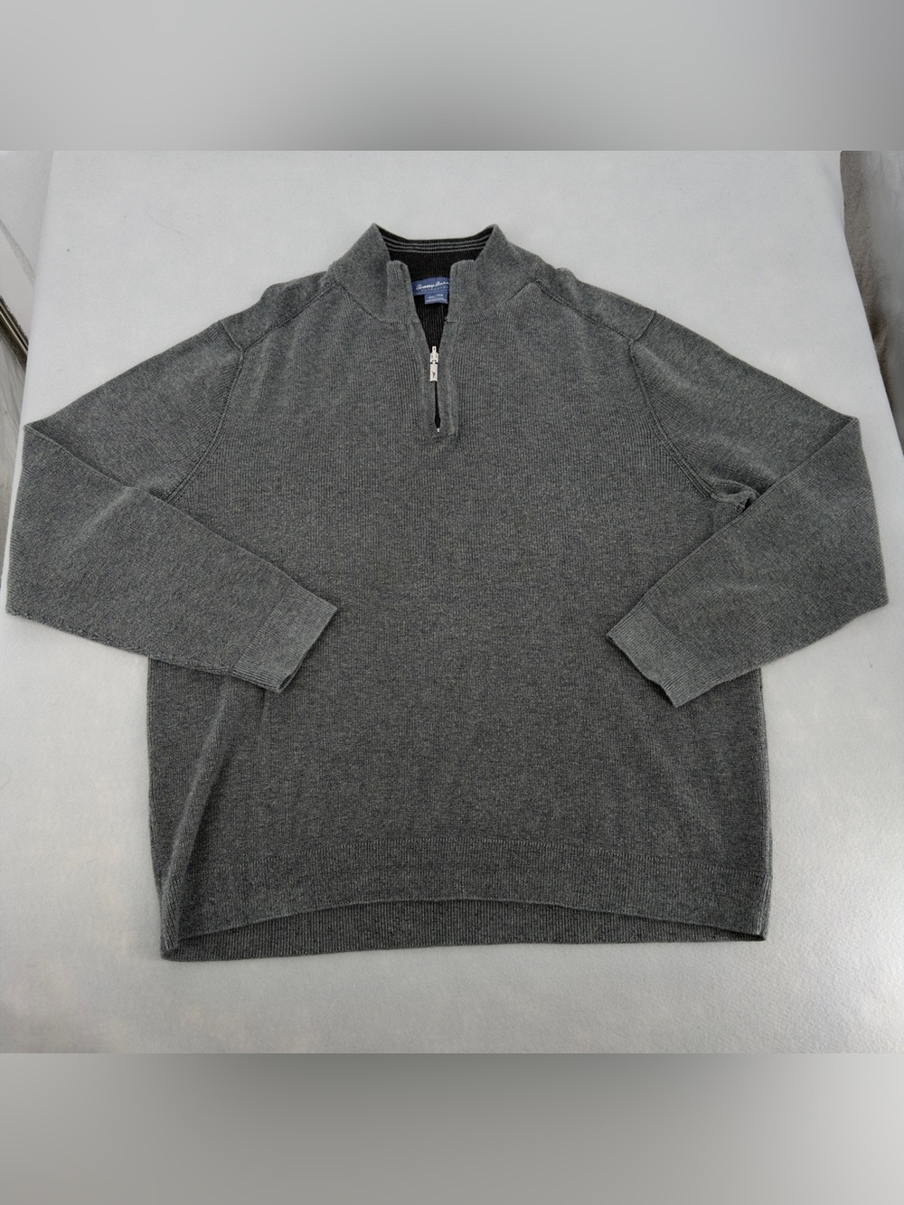 Tommy Bahama Reversible Gray 1/4 Zip Pullover Sweater Sz XXL Mens